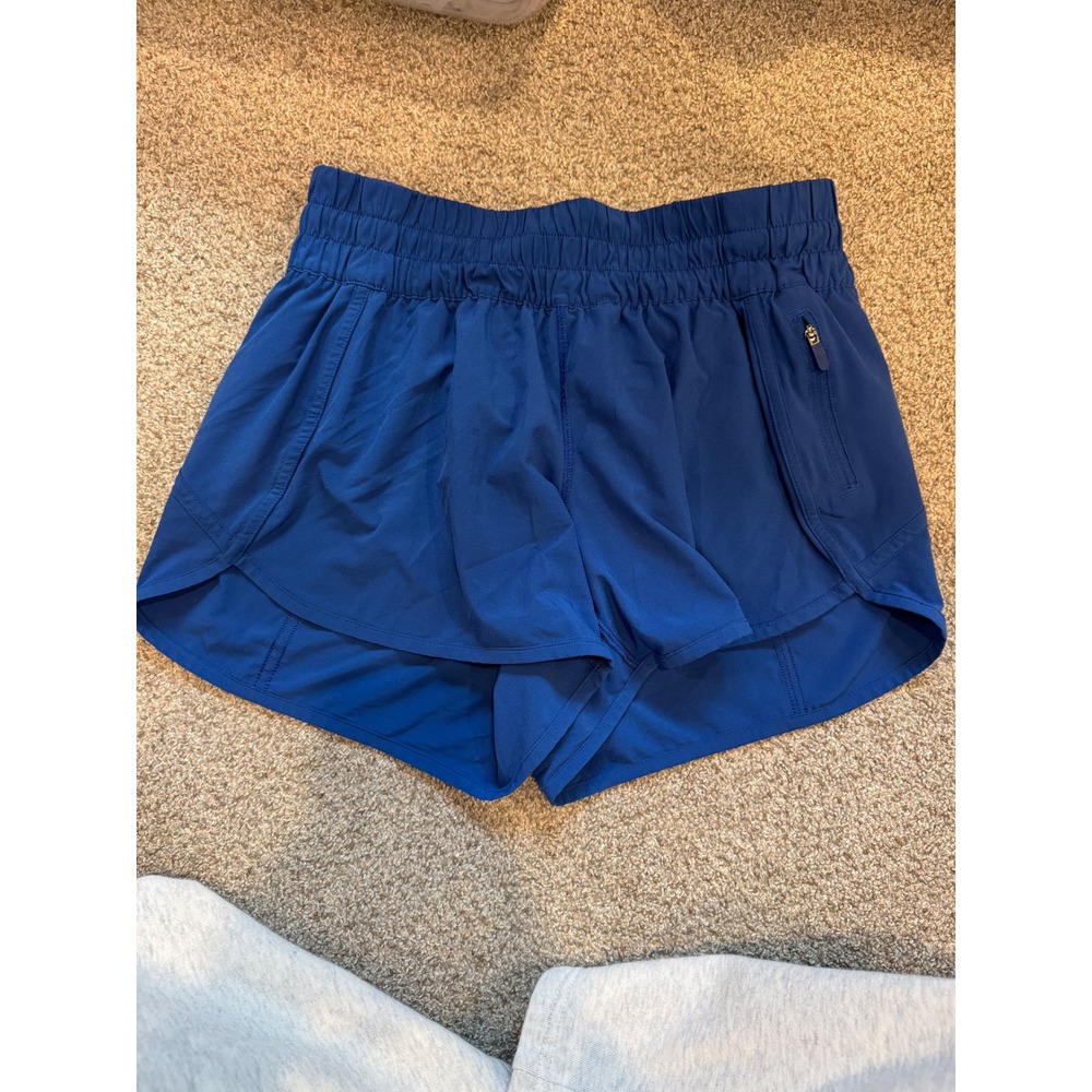 Lululemon Tracker Short V Blue Smocked Waist Athletic Running Shorts Size 8